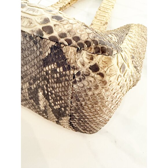 Fiona byrne x Paige Gamble Python handbag in neutral - Picture 4 of 11